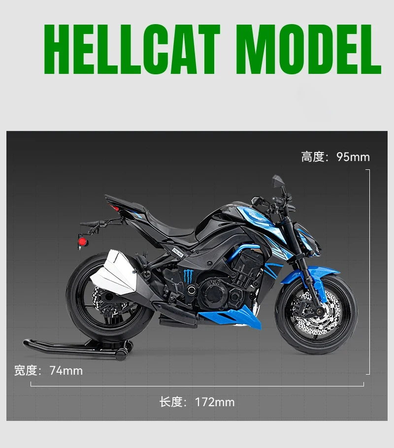 Diecast Kawasaki Ninja Z1000 Sports Motorcycle Model 1 to 12 Scale