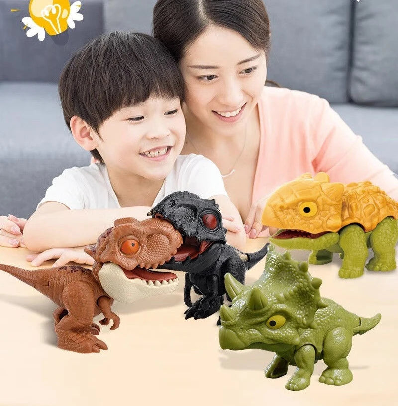 Bite Hand Finger Animal Dinosaur Model Tricky Chameleon Hippo Elephant Interactive Creative Joints Fidget Dino Xmas Boy Gift Toy