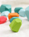 Wood Rainbow Stones Block Colorful Wooden Building Block Rainbow Stacker Balancing Stone Montessori Educational Toy Children