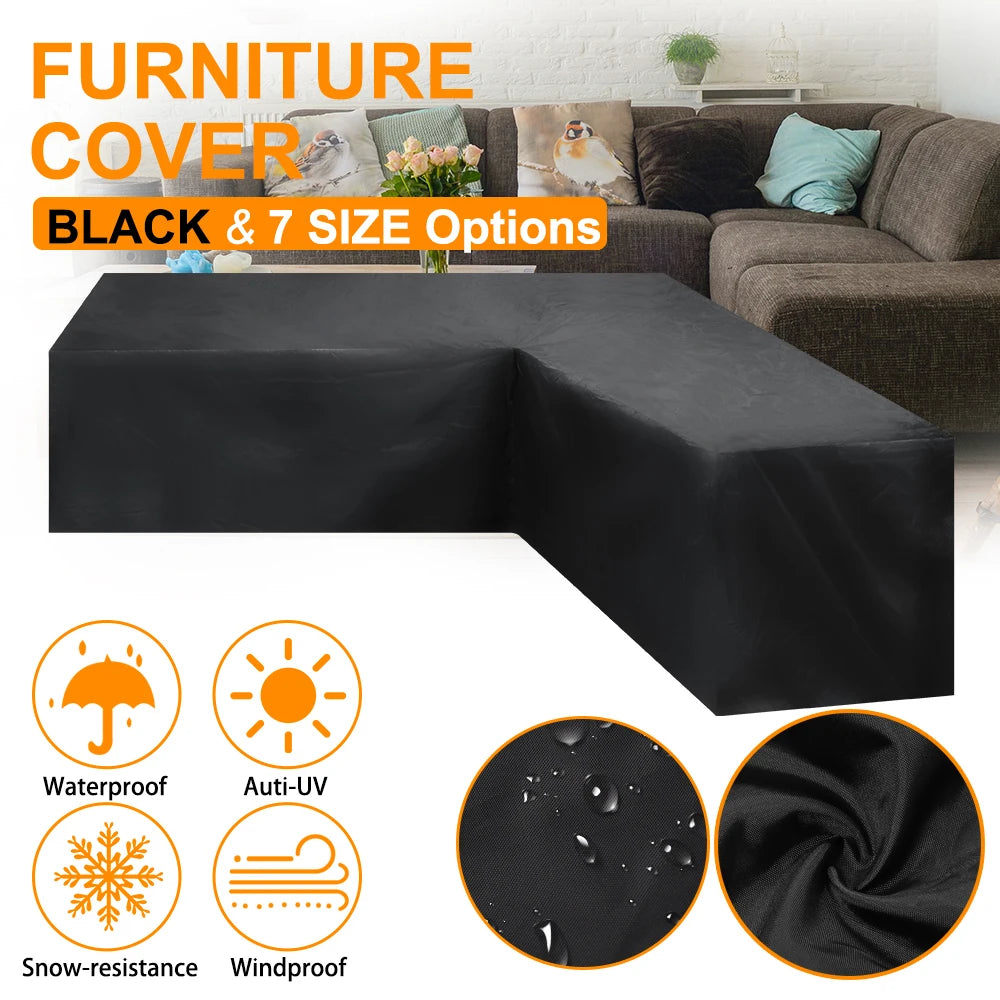 Waterproof V Shape Outdoor Sofa Cover Garden Rattan Corner Furniture Dustproof Rain Snow Protector