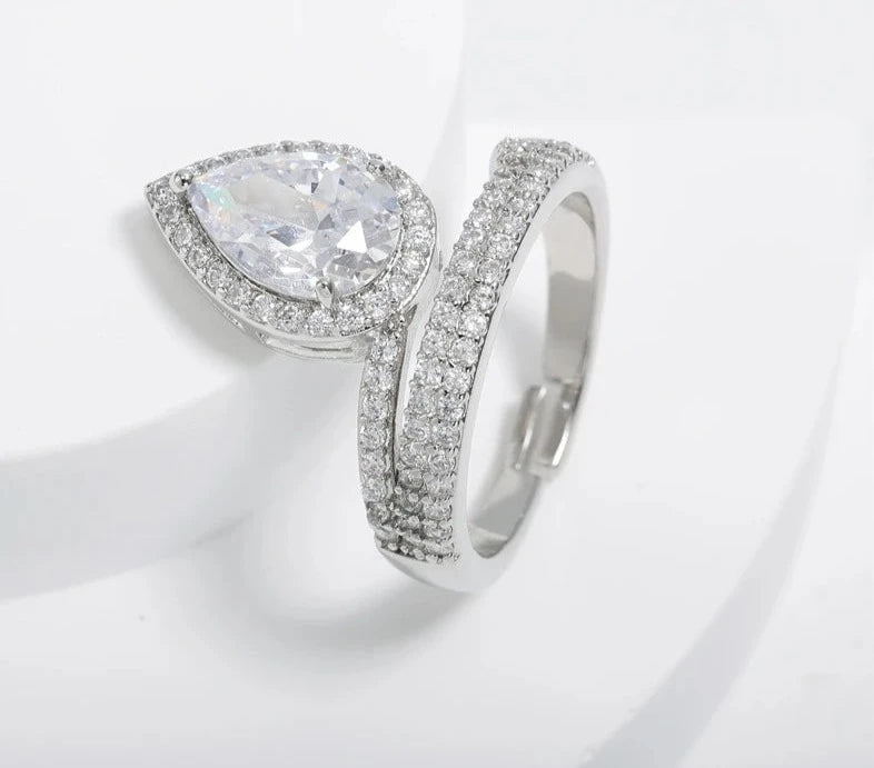 Romantic Heart Zirconia Bridal Rings