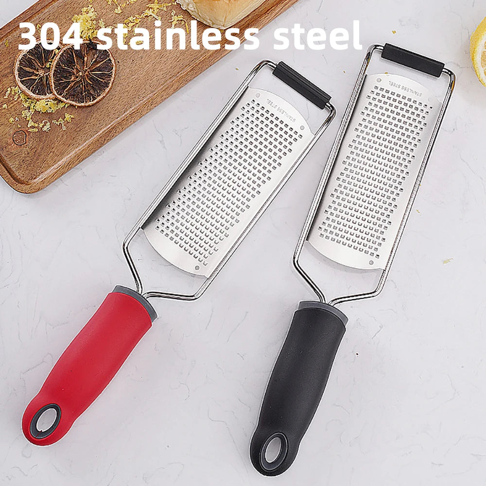 304 Stainless Steel Cheese Shaver Manual Lemon Garlic Grater with Long Handle Vegetable Slicer Kitchen Tool Mill Cheese Grater