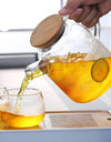 1L/1.8L Borosilicate Glass Teapot Set Clear Teapots With Cup Removable Filter Spout Drinkware For Loose Leaf Blooming Tea