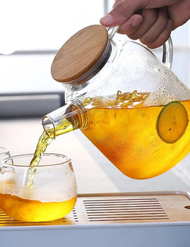 1L/1.8L Borosilicate Glass Teapot Set Clear Teapots With Cup Removable Filter Spout Drinkware For Loose Leaf Blooming Tea