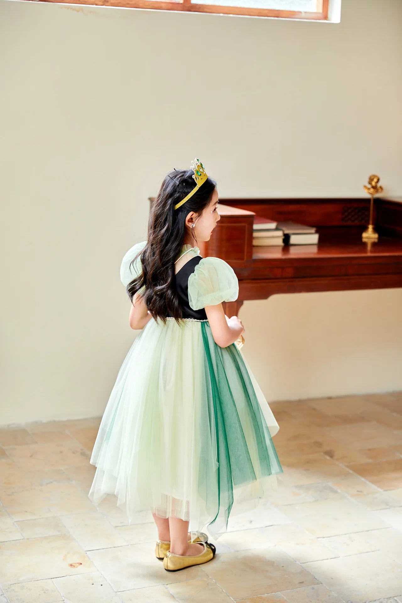 Summer New High-Quality Princess Dress - Girls Asymmetrical Tulle Skirt for Birthday & Children‘s Day