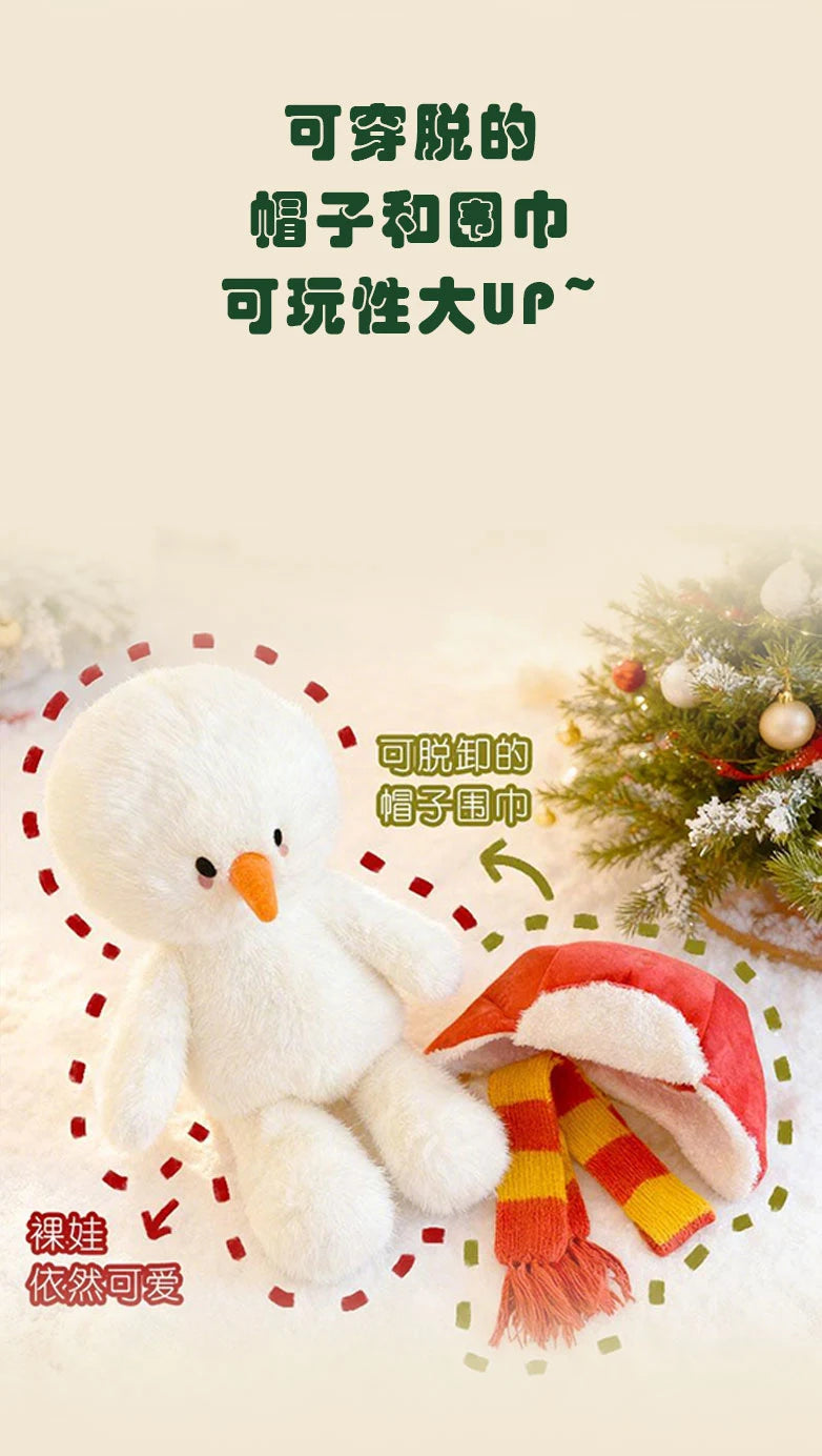Realistic Snowman Plush Soft Stuffed Christmas Pillow