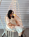Outdoor Seat Cushion 80 CM  Chair Pads Round Solid White Color Patio Seat Cushion for Rattan Chairs Hanging Basket Chair Wicker Chair C