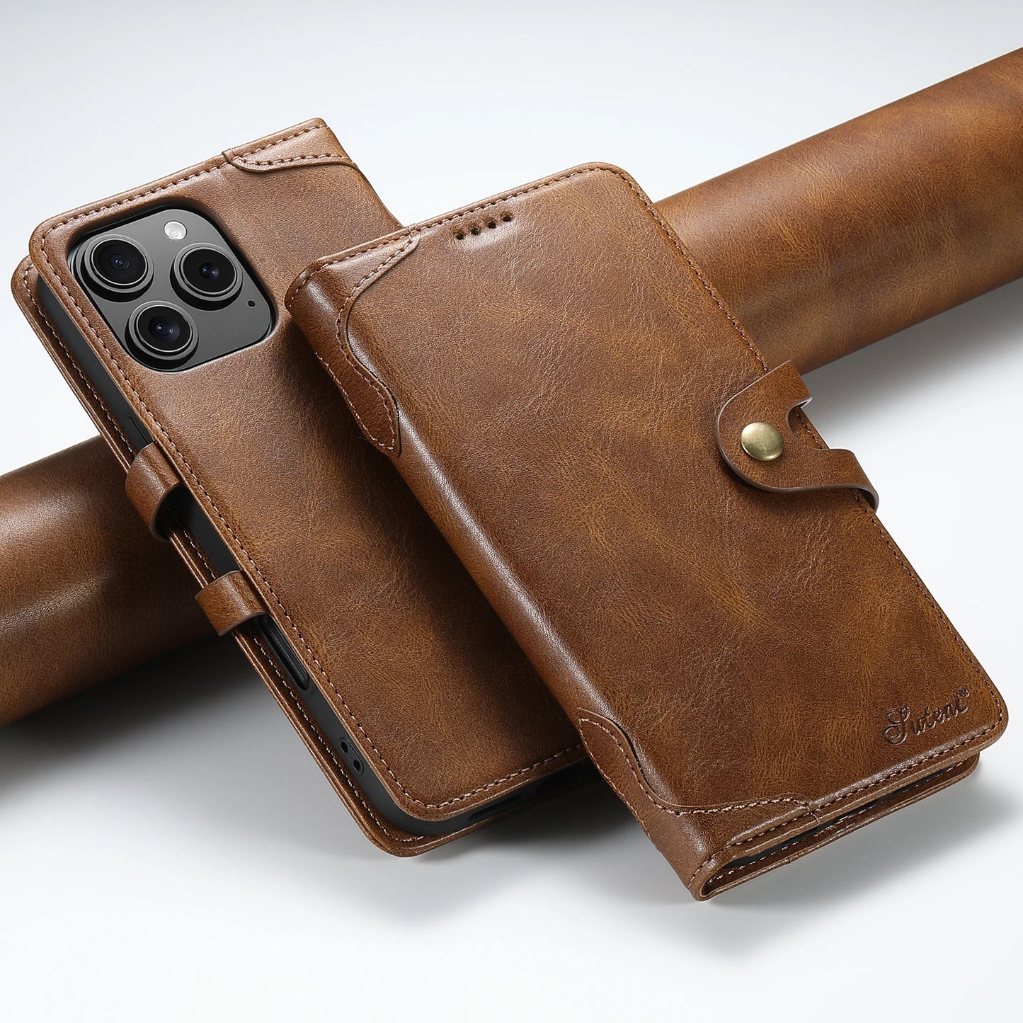 Flip Leather Wallet Phone Case for iPhone 16 15 Pro Max 14 Plus with  Card Slot Holder Cover