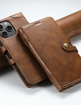 Flip Leather Wallet Phone Case for iPhone 16 15 Pro Max 14 Plus with Magnetic Card Slot Holder Cover