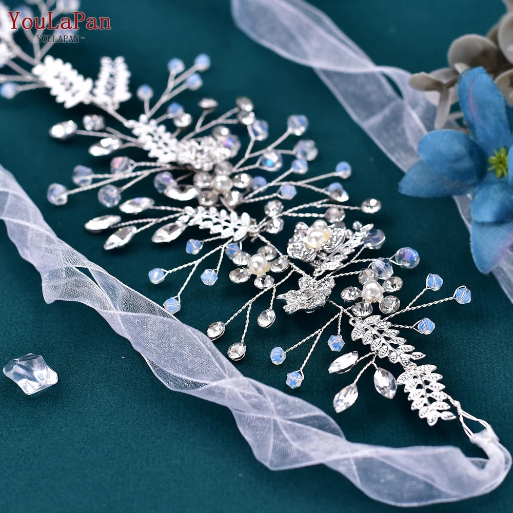 Wedding Belt Rhinestone Alloy Leaf Woman Sash Bridal Dress Belt Evening Gown Sash Belt Party Wedding Accessories