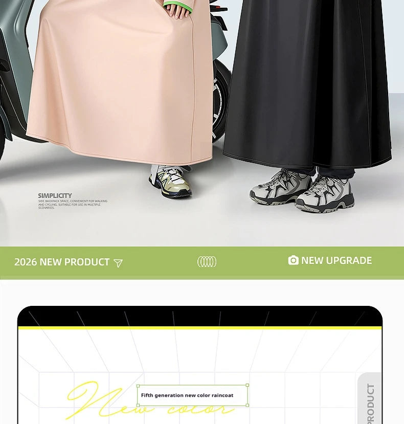 Thickened Full Body Waterproof PVC Raincoat for Motorcycle and Electric Scooter Riding