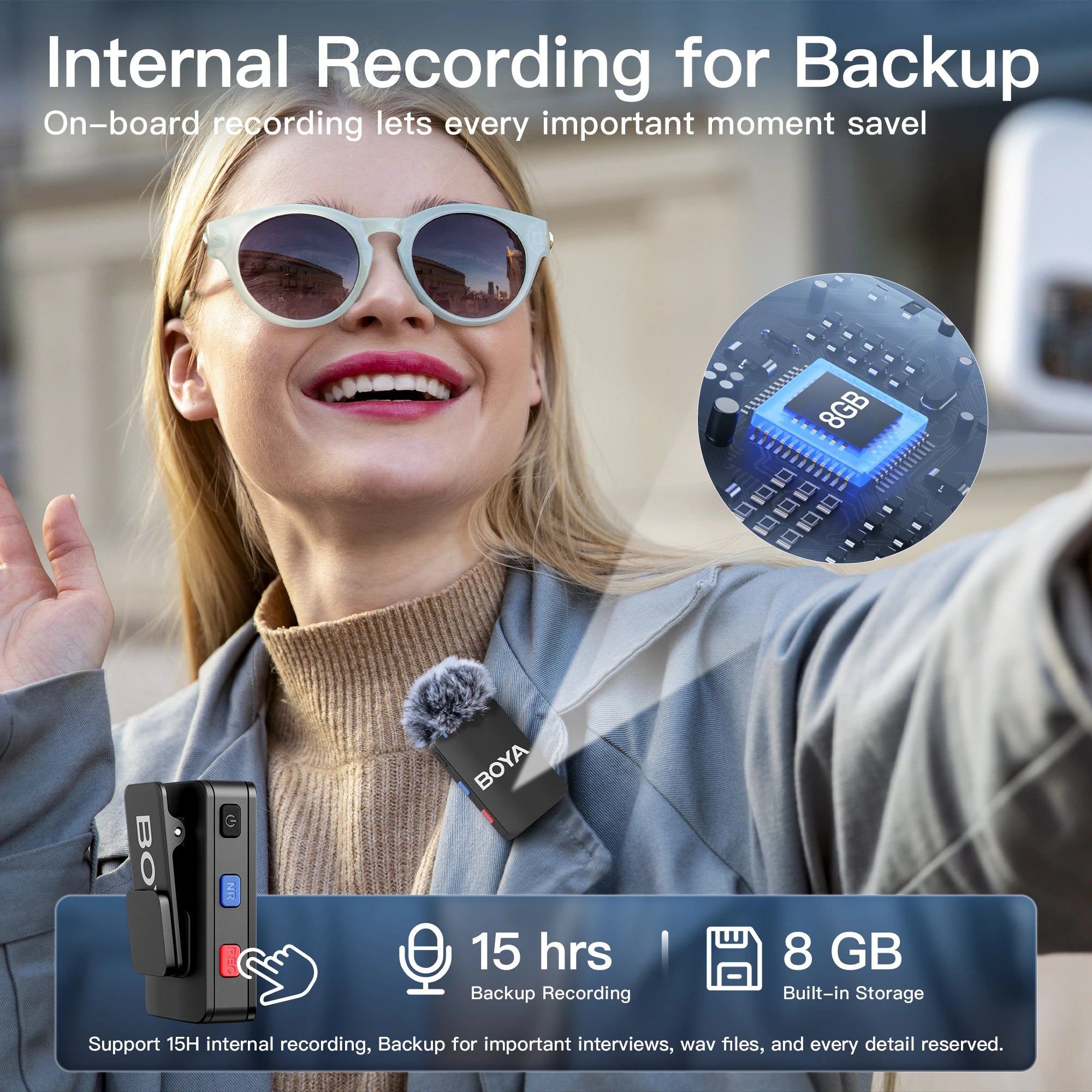 MIC All-in-One Wireless Lavalier Microphone for iPhone Android DSLR Cameras Gaming Live Streaming Vlog Video Recording