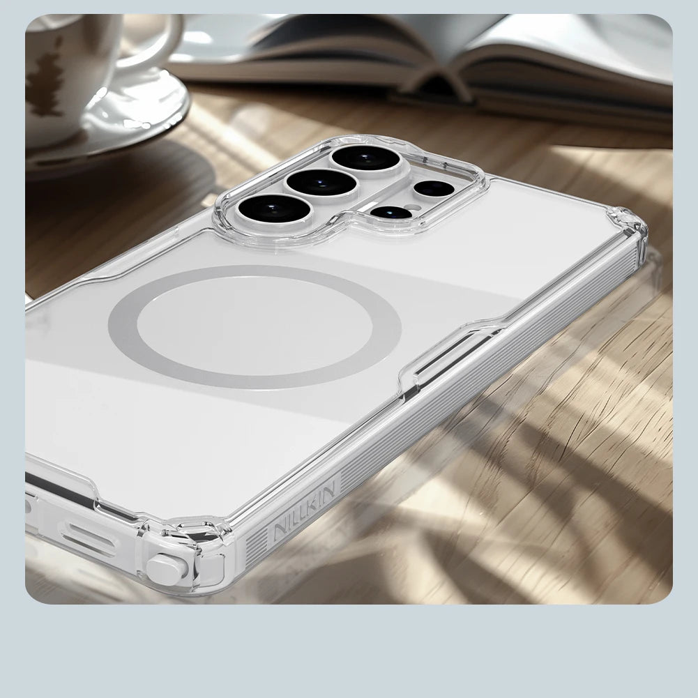 Nature Pro Magnetic Transparent Case for Samsung Galaxy S26 Ultra / S26 Plus – PC + TPU Frame Protective Phone Cover