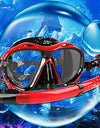 Adult silicone diving glasses professional snorkeling HD swimming tempered glass large frame mask