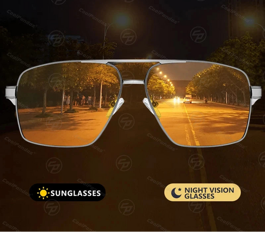 Photochromic Polarized Night Vision Driving Sunglasses UV400 Yellow Lens Goggles for Men Women