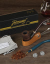 Handmade Smoking Pipe,Ebony Wood Pipe Kit with Replaceable Long Pipe Stem,4-in-1 Pipe Stand Holder,Smoking Pipe Gift Box