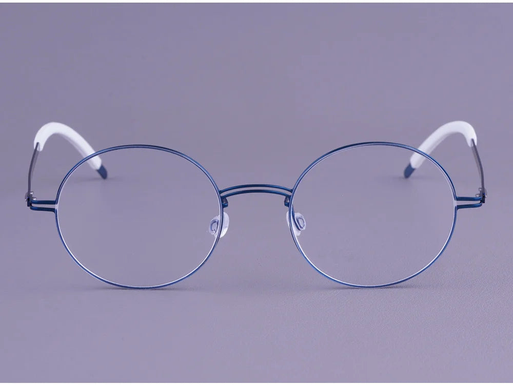 Vintage Round Screwless Titanium Eyeglasses Frame