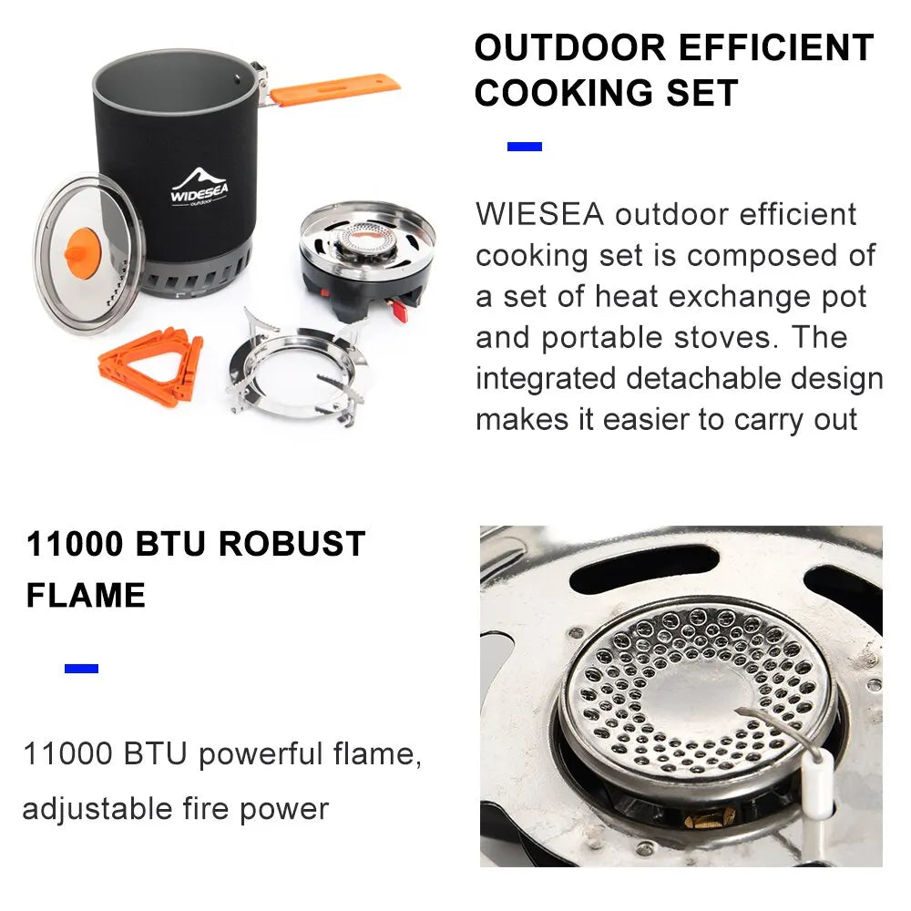 Camping Cooking System Heat Exchanger Outdoor Gas Stove Burner