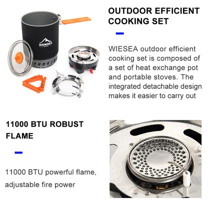 Camping Cooking System Heat Exchanger Outdoor Gas Stove Burner