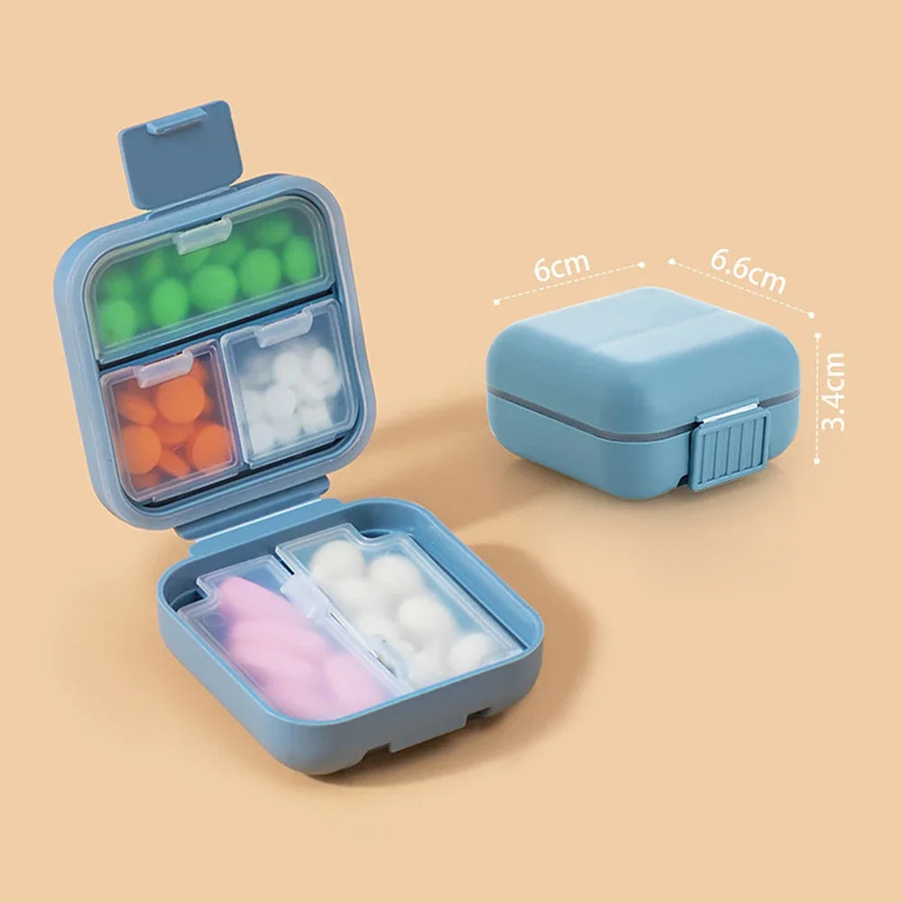 5/8Grid Organizer Container For Tablets Travel Pill box With Seal Ring Small Box For Tablets Wheat Straw Container For Medicines