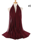 Muslim Chiffon Hijab Women Bubble Chiffon Scarf For Women Ladies Veil Muslim Islam Solid Color Malaysia Wrap Scarves