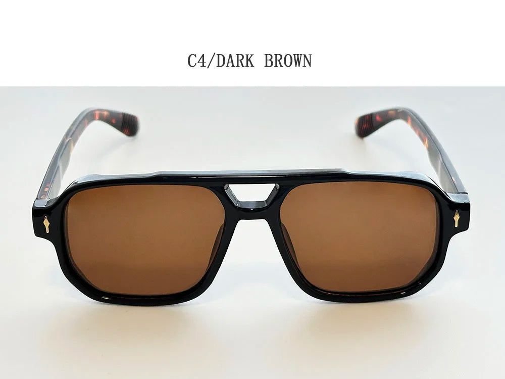 Vintage Square Sunglasses With UV400 Protection