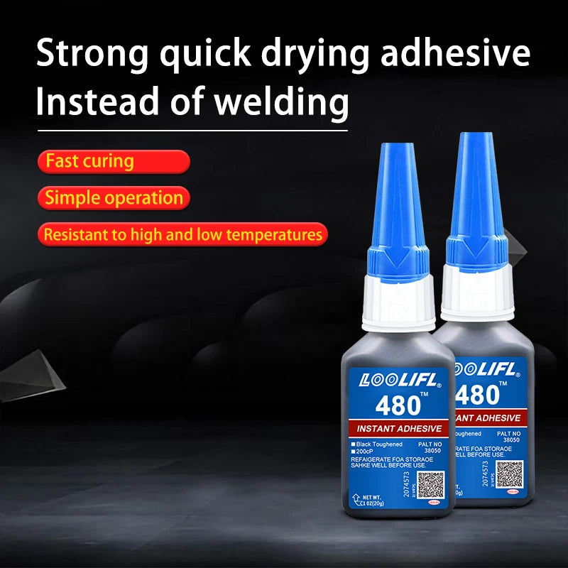 480 Black Super Black glue for Plastic Wood Metal tyres Rubber shoes Strong Adhesive Repair