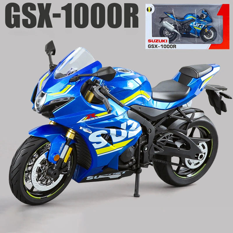 1:9 Kawasaki H2R Ninja V4S S1000RR Alloy Die Cast Motorcycle Model Toy Vehicle Carrying lights Off Road Autocycle Toys Car