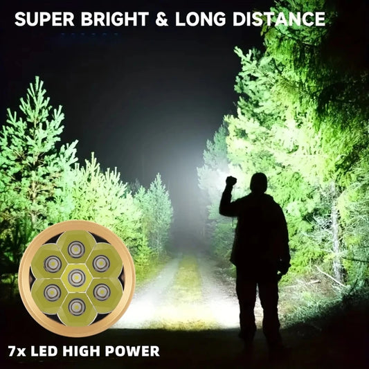 140W 7 LED High Power Rechargeable Flashlight