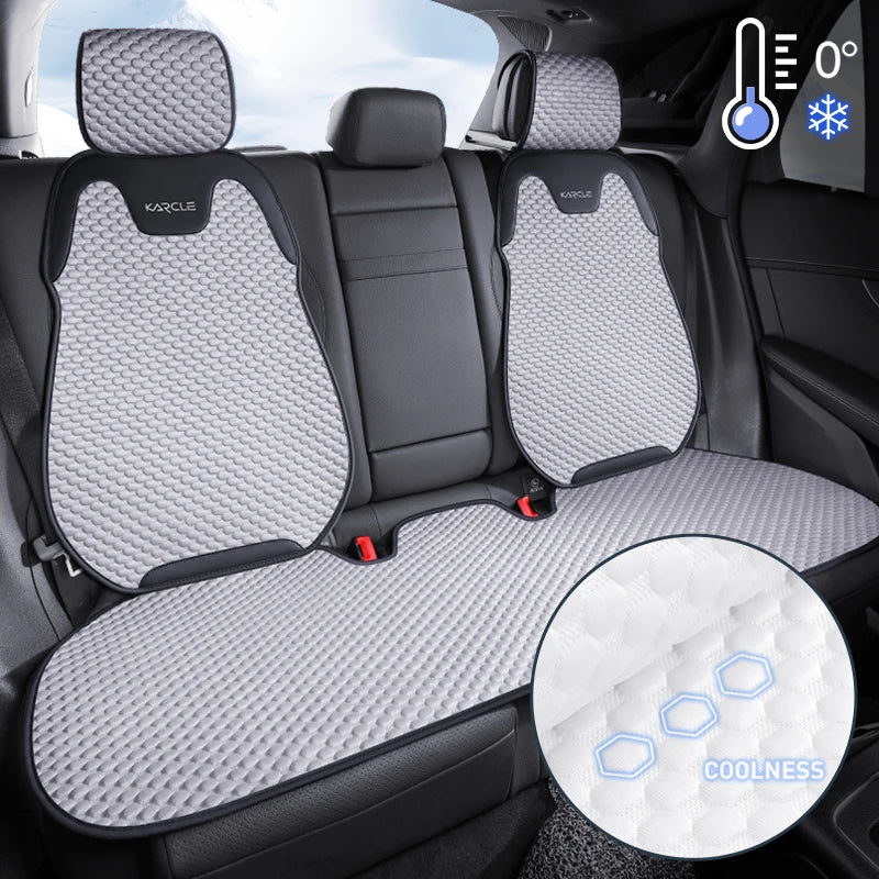 Summer Ice Silk Car Seat Covers Universal Front Rear Car Seat Cushion Auto Protect Mat Cooling Breathable Anti-slip Car Cover