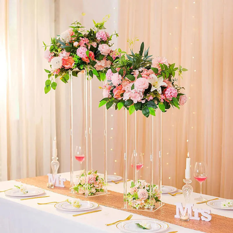 Wedding Centerpieces Acrylic Vases Flowers Stand for Birthday Party Tables Decorations Window Display Rack Cake Stand Home Decor