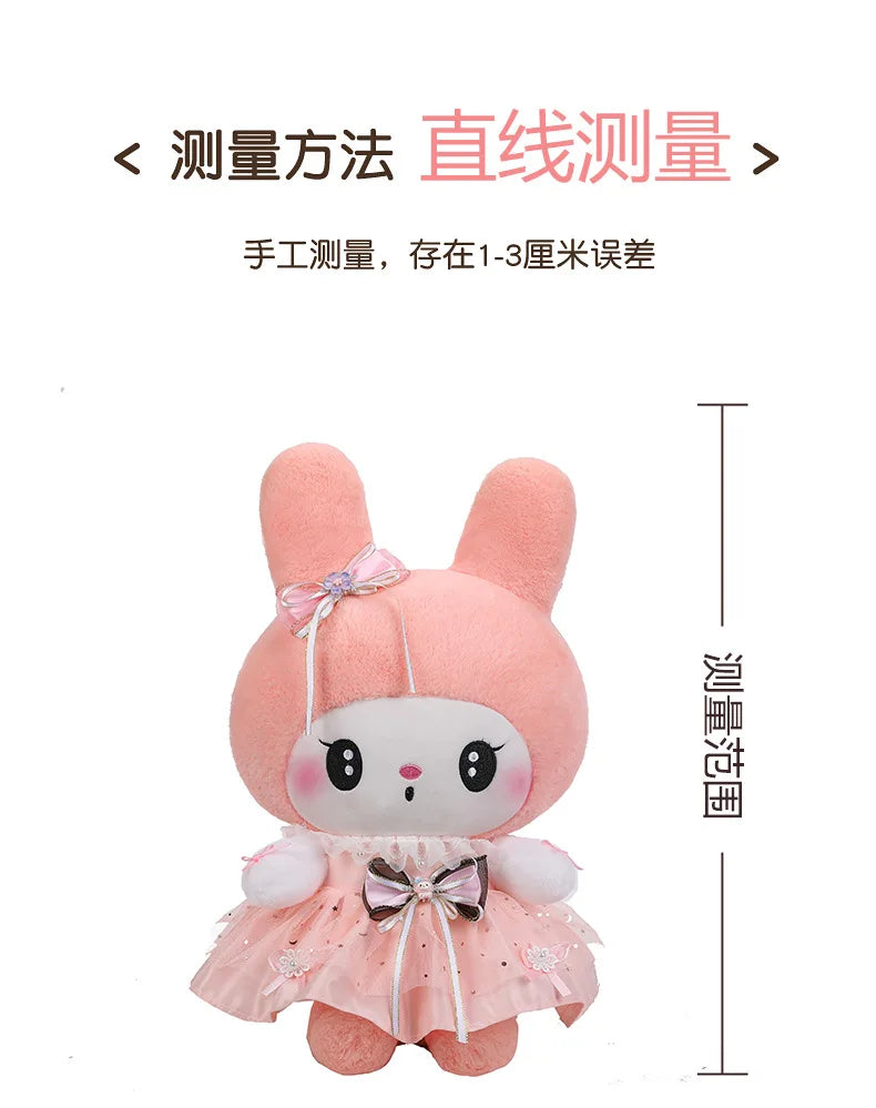 70cm Sanrio Kawaii Kuromi Plush Toy in Princess Tulle Skirt Melody Stuffed Doll Kids Birthday Xmas Gift Cute Pillow for Children