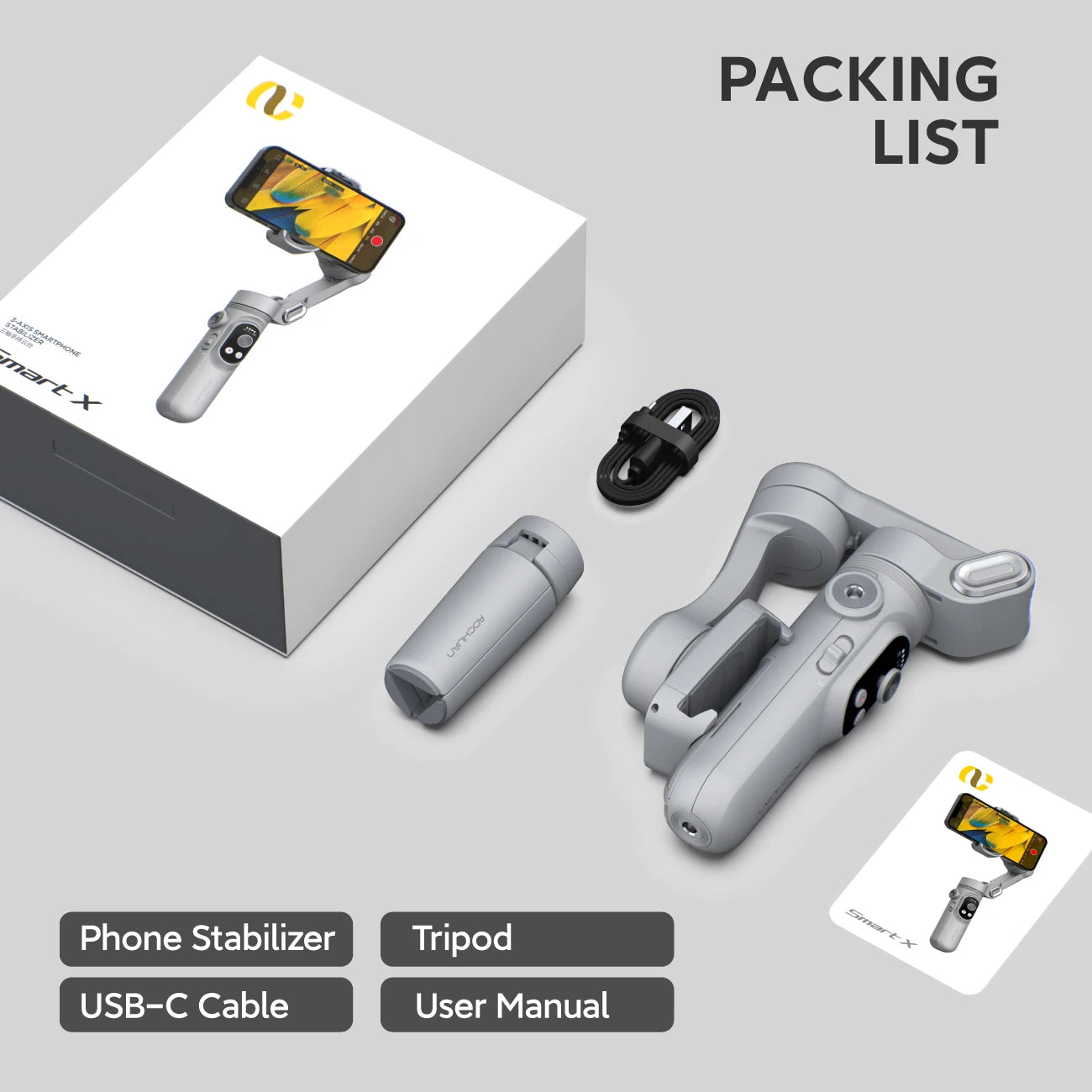 Gimbal Stabilizer for Smartphone Light Face Tracking Inception Time lapse Foldable 3Axis Gimble for iPhone Android