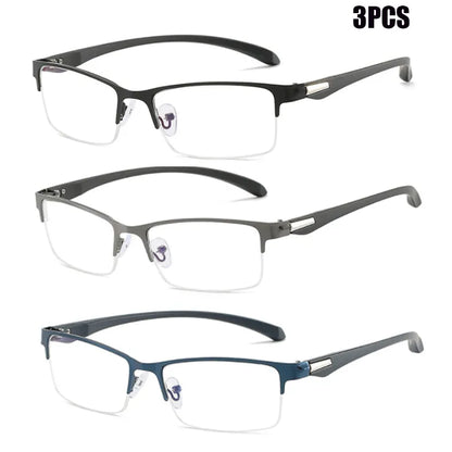 Half-frame Reading Glasses High Quality Business Glasses Presbyopia Eyeglasses 1.0 2.0 3.0