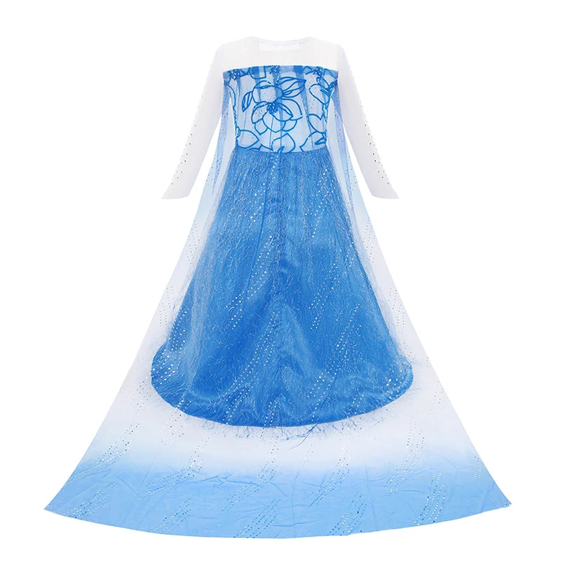 Elsa Dress for Girls Disney Elsa Costume Snow Queen Dress for Cosplay Birthday Christmas Party Children Kids Frozen Costume