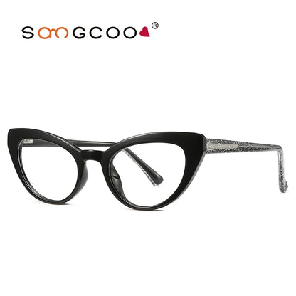 HONGMEI Women's Cat's Eye Small Frame Fashion Reading Glasses Myopia Hyperopia Anti-Blue Light Customized Prescription