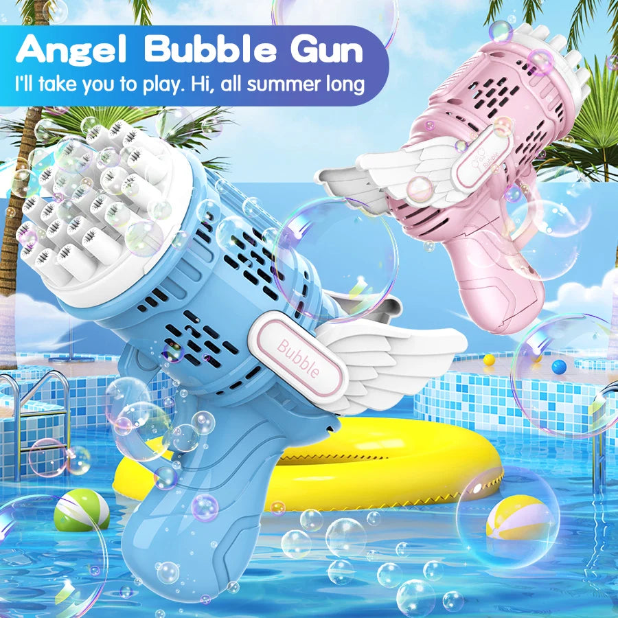 23 Hole Bubble Gun Handheld Electric Gatling Boys Girls Outdoor Little Kids Gift Toy (Not Include Bubble Liquid And Battery)