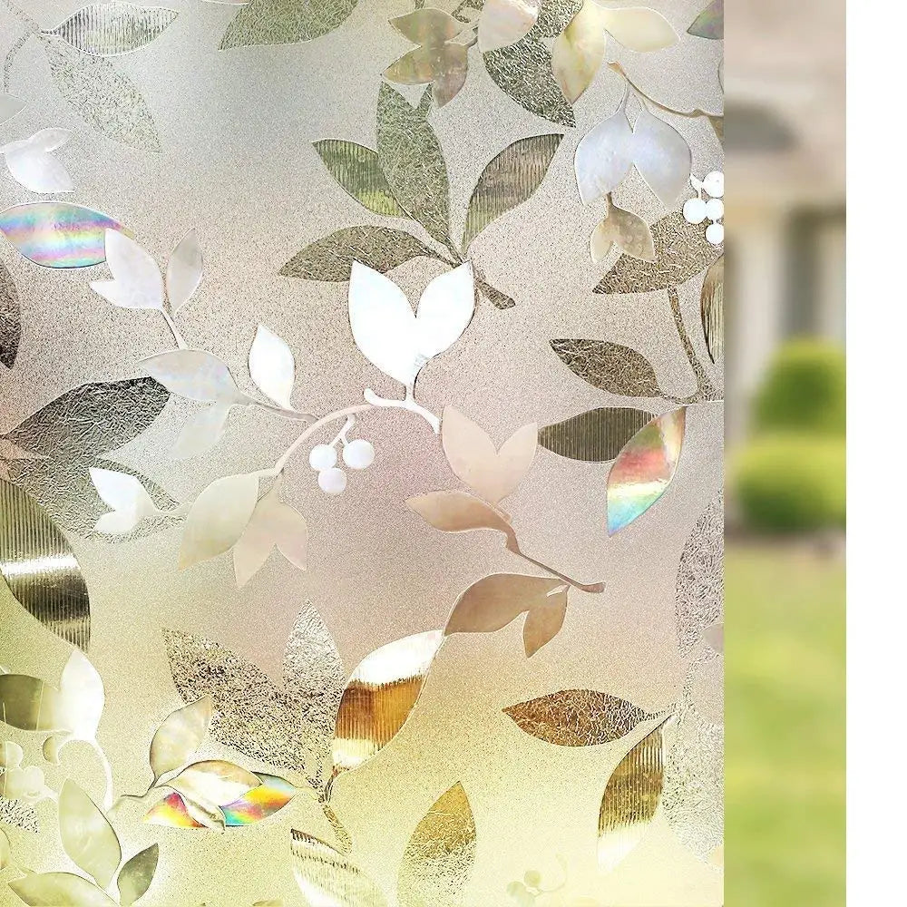 Wide 75/90 cm 3D Vinyl Window Privacy Film, Heat Insulation Rainbow Window Films, UV Protection Decorative Glass Stickers