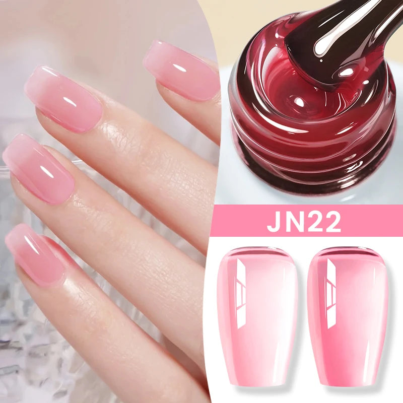 10ml Jelly Nude Gel Nail Polish Autumn Amber Semi Transparent Manicure Soak off UV LED Nails Gel Varnish
