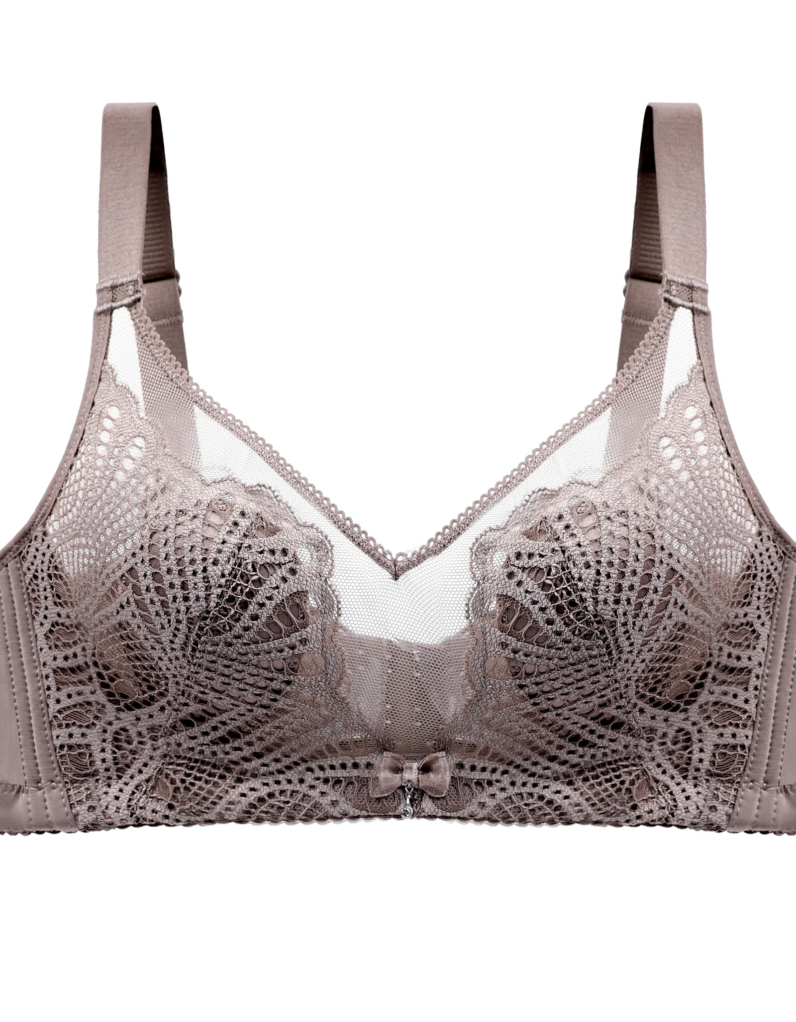 Women’s Lace Transparent Rabbit Ears Bra – Soft, Wire-Free Push-Up with Adjustable Straps