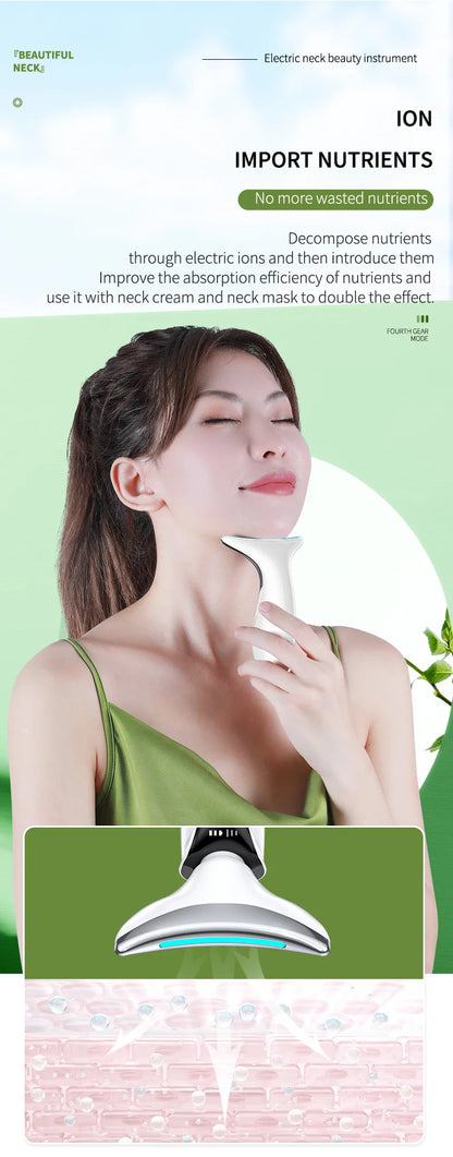 EMS Microcurrent Face Neck Beauty Device LED Photon Firming Rejuvenation Anti Wrinkle Thin Double Chin Skin Care Facial Massager