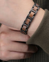 Bracelet Metal Stainless Steel Wood Strap Jewelry Ladies