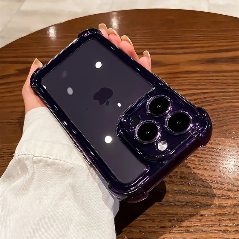 Luxury Transparent Silicone Phone Case For iPhone 17 16 15 14 Pro Max Air 16E Shockproof Soft Cover