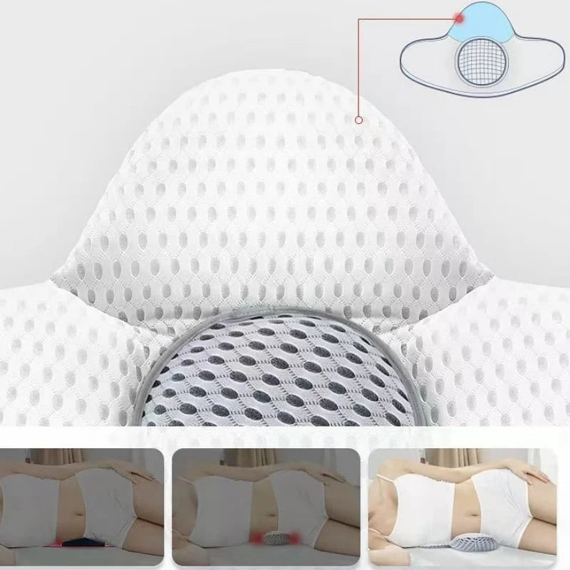 54*34*6CM Waist Pillow Adjustable Height Lumbar Support Ergonomics Sleeping Pillow Natural Buckwheat Shell Cushion