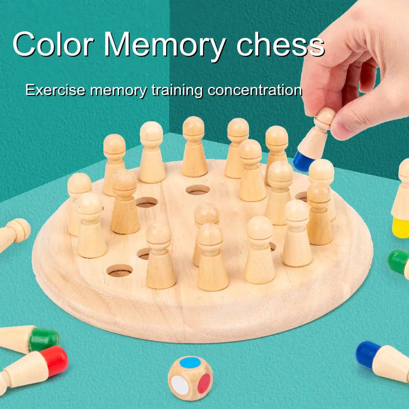 Wooden Memory Match Stick Chess Game Fun Color Board Game Educational Color Cognitive Ability Toys For Children Kids Gift