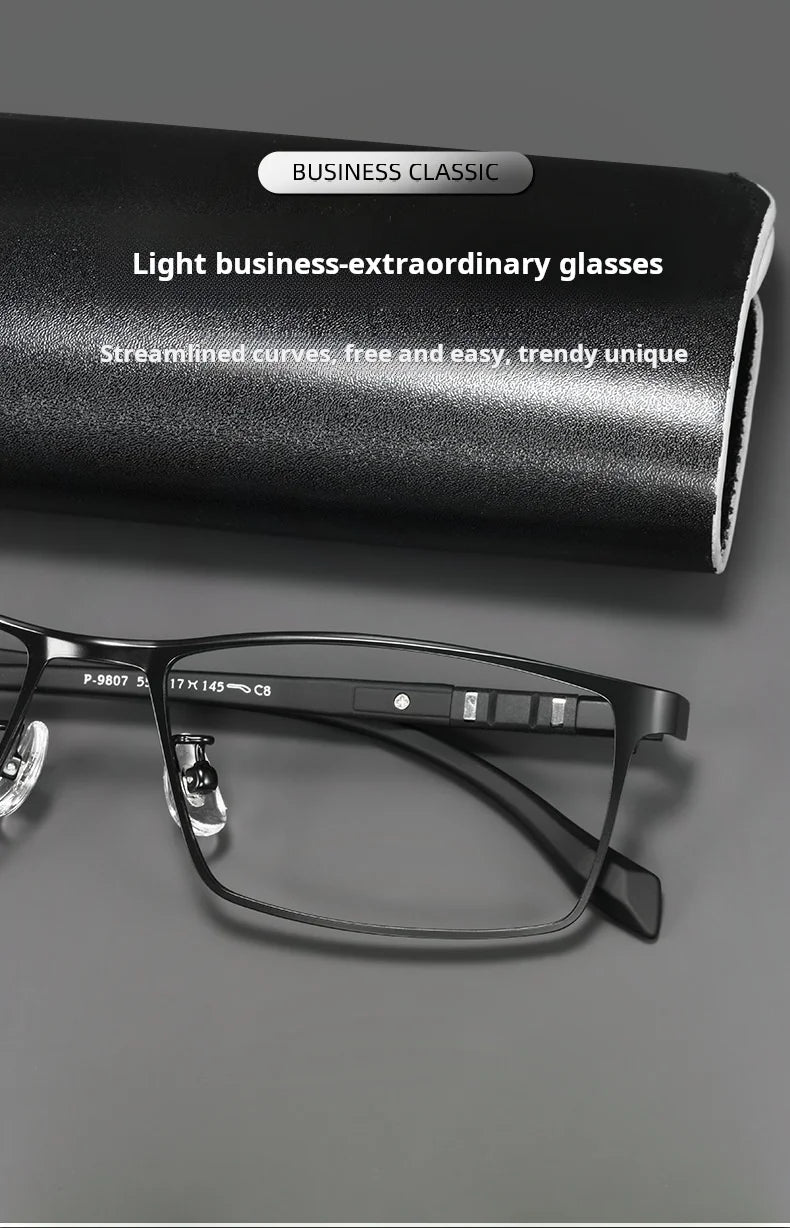 Retro Square Lightweight Alloy Eyeglasses Frames for Men