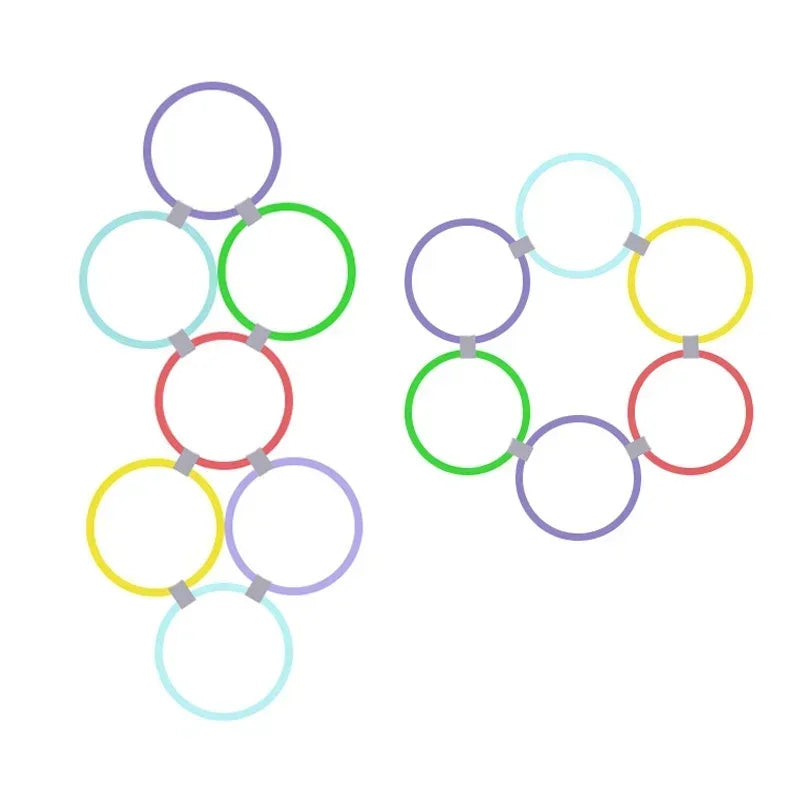 Outdoor s Funny Physical Training Sport Toys Lattice Jump Ring Set Game 10 Hoops 10 Connectors for Park Play Boys Girls