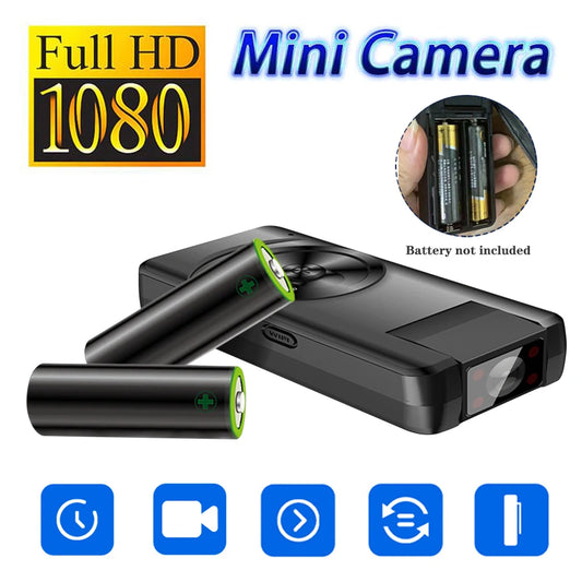 1080P Mini Camera Remote Control 180 Degrees Wide Angle Motion Dection Body Camera with Rotating Back Clip Support 256G