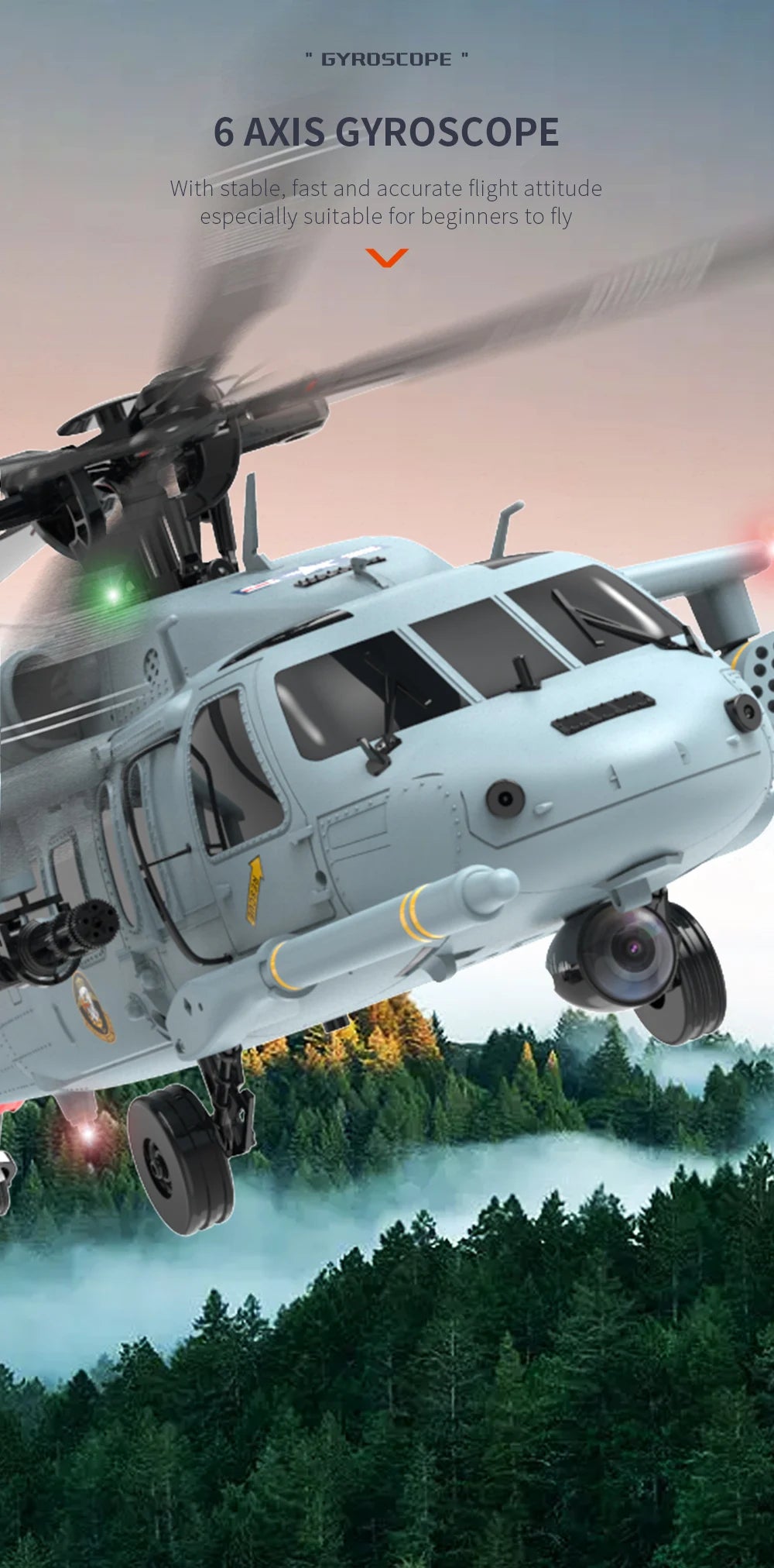 GPS Remote Control Military Helicopter With Smart Return