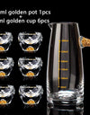 Diamond Cutting Crystal Liquor Glasses Set With Wine Dispenser Vodka Shot Glass Wine Glasses Whiskey Spirits Sake Brandy Teacup